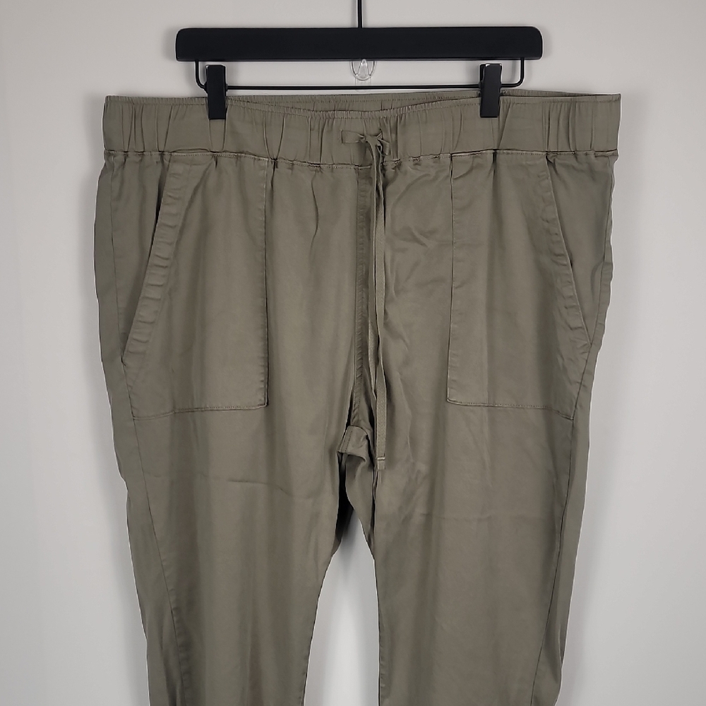 Buffalo David Bitton Drawstring Elastic Waist Olive Lyocell Tencel Chinos Pants